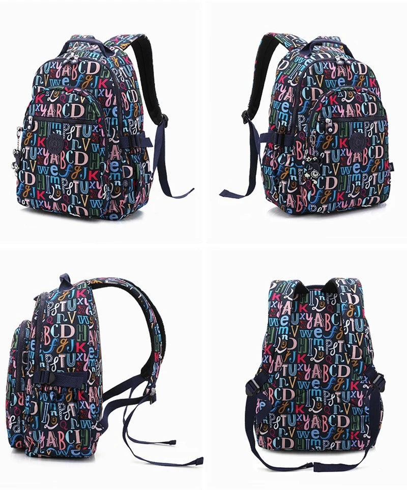 2024 High Quality Flower Fashion Casual Waterproof A4 Women Men School Backpack 15.6'' 14'' Laptop Lightweight Travel Bag M1983
