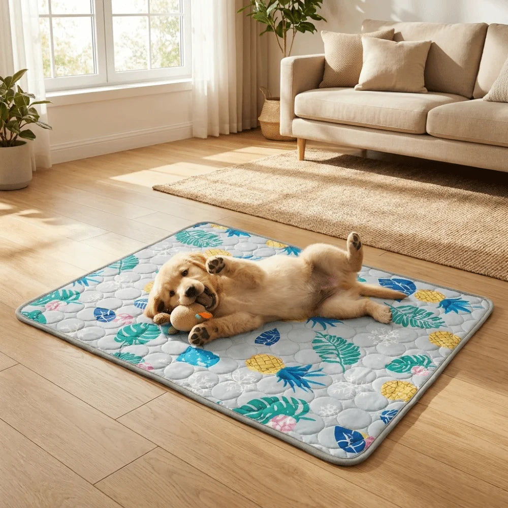 Cat Cold Bed Breathable Dog Cooling Pad Nonslip Comfortable Ice Cushion Soft Ice Silk Pad Dog Sleeping Mat Kennel