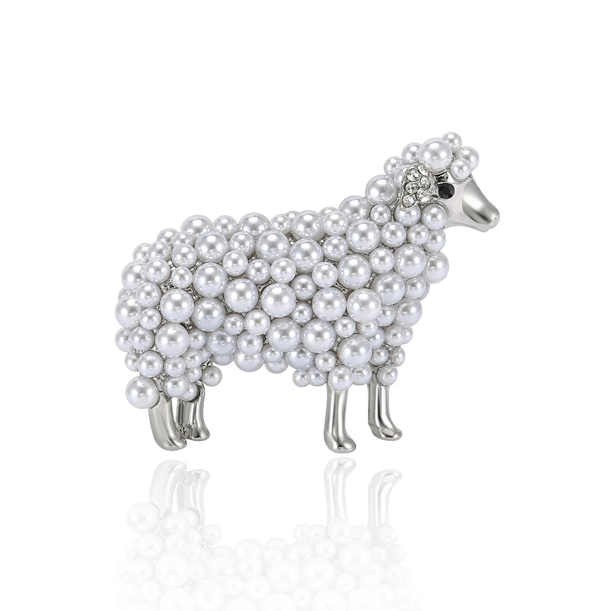 Rhinestone Sheep Brooch – Vintage-Inspired Farm Animal Pin