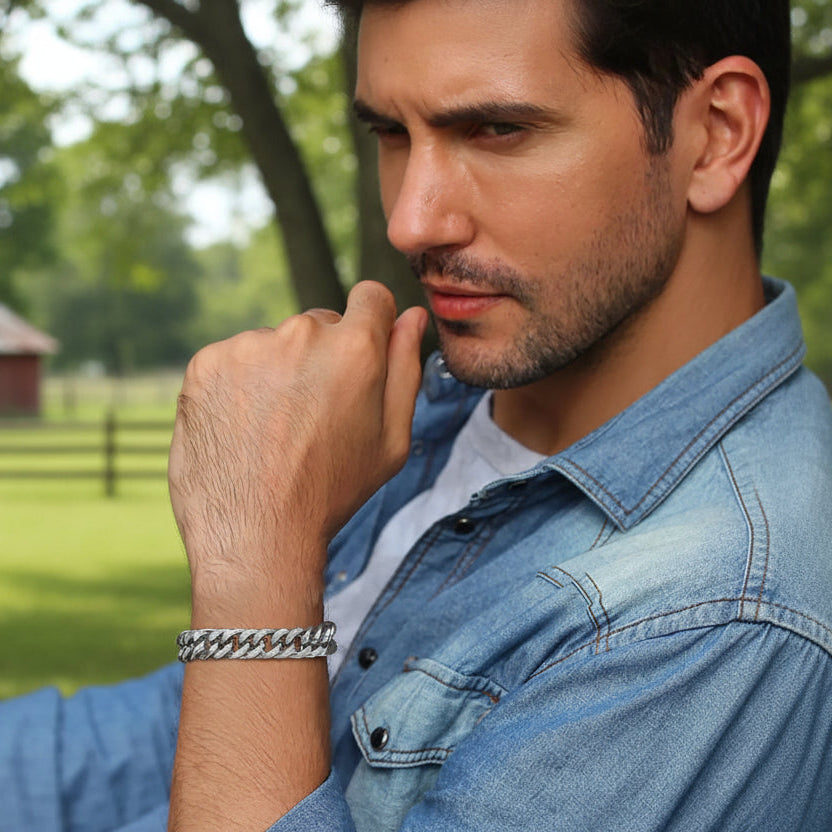 Men’s Stainless Steel Chain Bracelet – Classic Linked Design