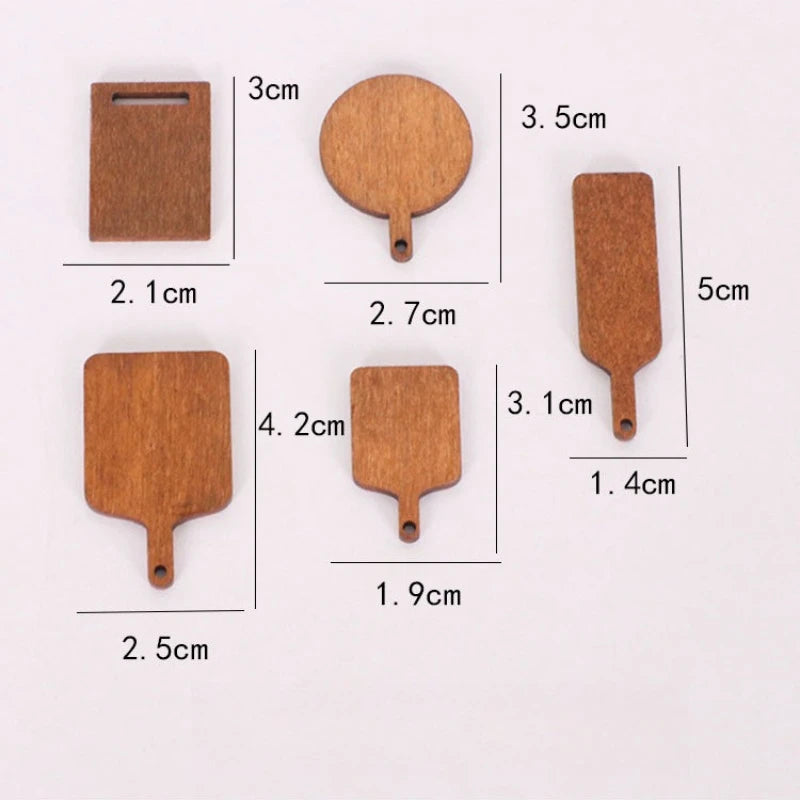 10/50/100pcs Mini Wooden Cutting Board Dollhouse Cutting Board Wood Chopping Charcuterie Paddle for Scene Setting