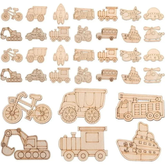 Unfinished Wood Truck Cutouts Crafts Truck Party Favors Vehicles DIY, 25 Pieces