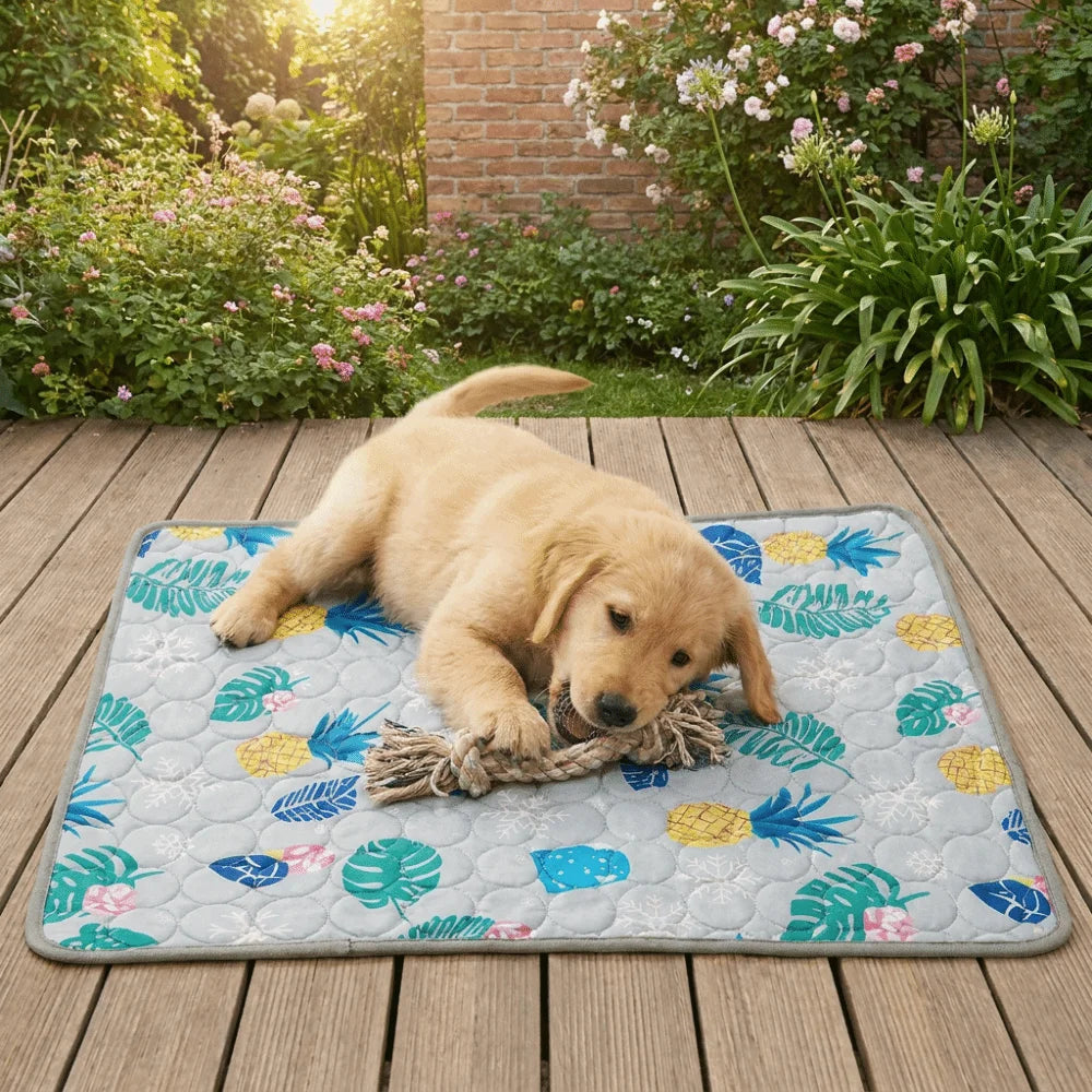 Cat Cold Bed Breathable Dog Cooling Pad Nonslip Comfortable Ice Cushion Soft Ice Silk Pad Dog Sleeping Mat Kennel