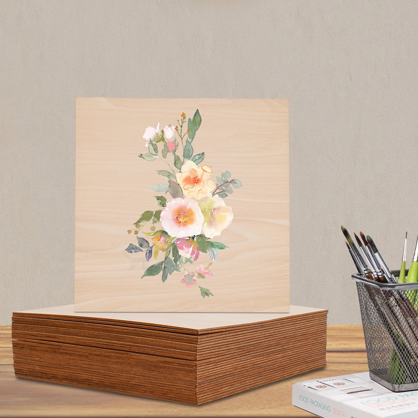 30PCS 30x30cm Basswood Sheets, 3mm Thick DIY Wood Boards, Rectangle Blank Wooden for Crafts, Laser Engraving, Home Decor