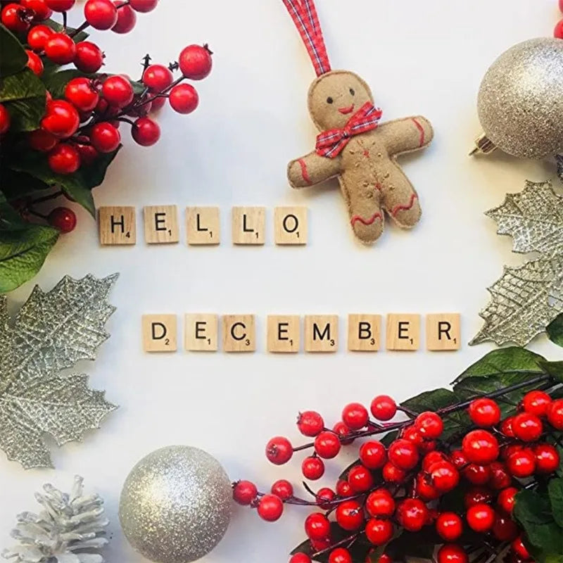 100 Pcs Wood Tiles Letters 1 Complete Sets of Wood Tiles Clever and Delights Perfect for Crafts, Letter Tiles, Spelling