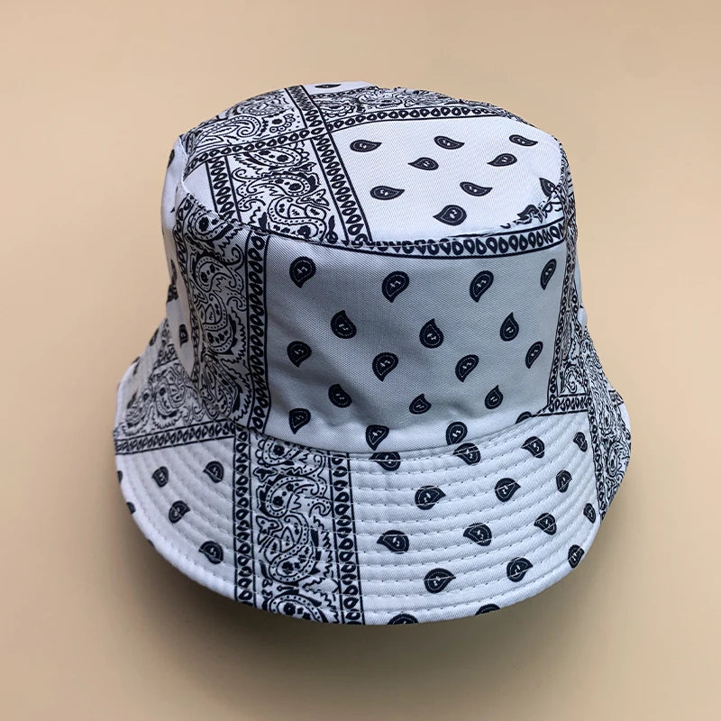 Bandanna Print Bucket Hat, Country-style Sun Hat