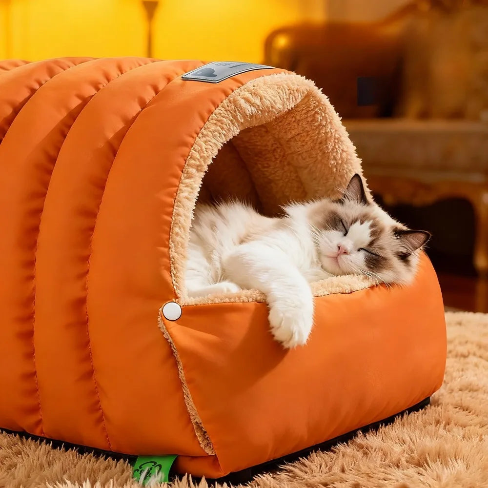 Winter Warm Country Cozy Enclosed Pet Nest Soft Bed for Cats and Dogs