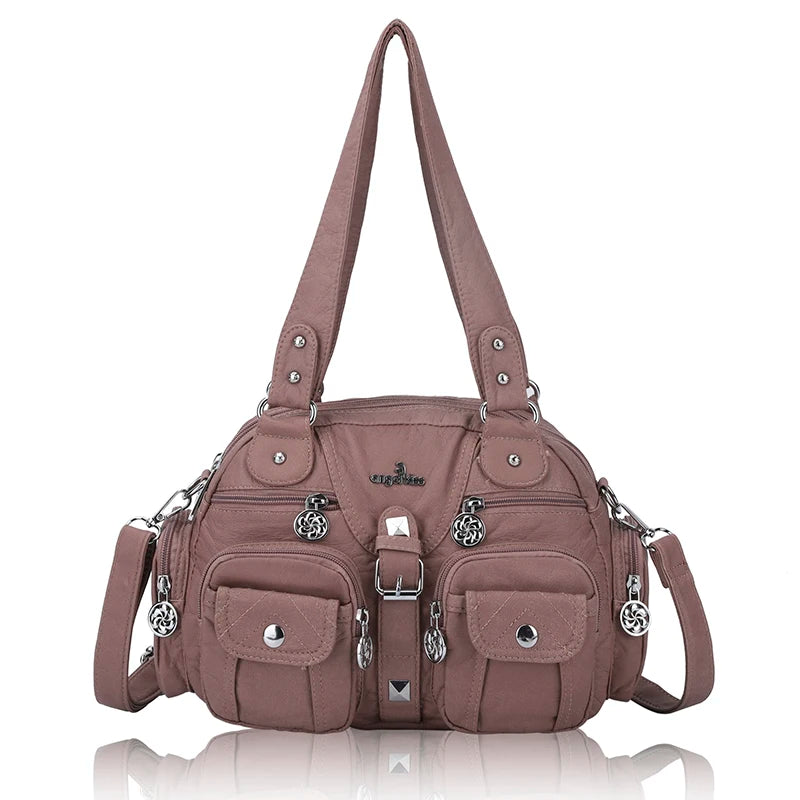 Angelkiss Women Handbags Satchel Top-handle Handbag PU Shoulder Bag Dumpling Pack Give Gifts Shoulder Bags Phone Money Pack
