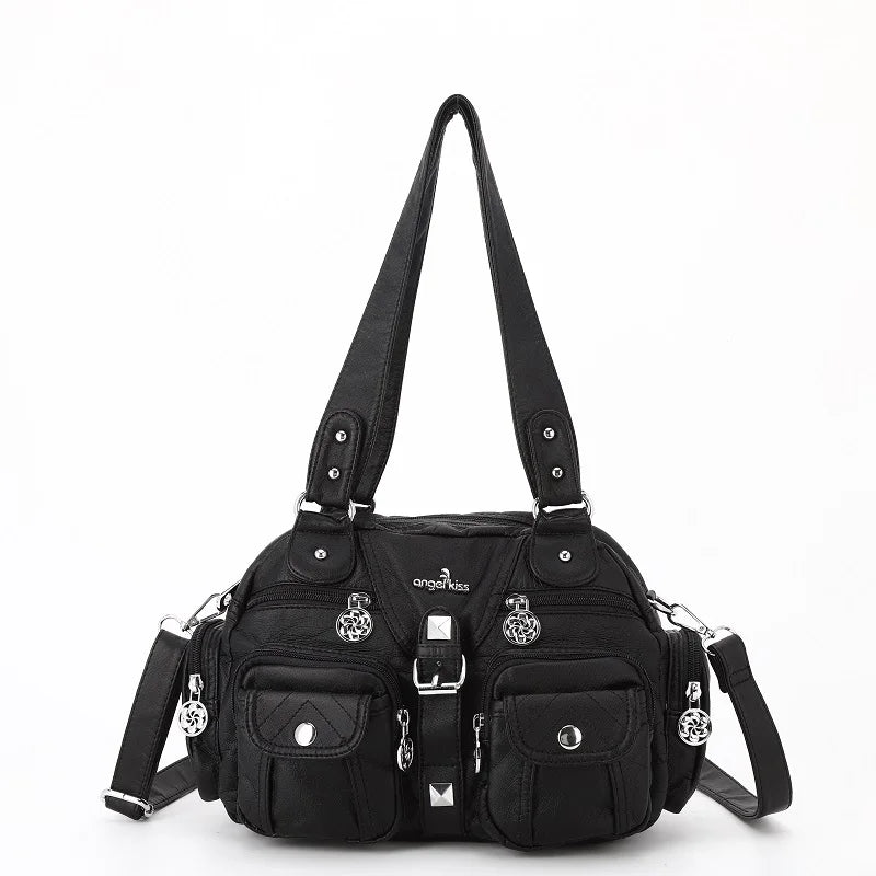 Angelkiss Women Handbags Satchel Top-handle Handbag PU Shoulder Bag Dumpling Pack Give Gifts Shoulder Bags Phone Money Pack