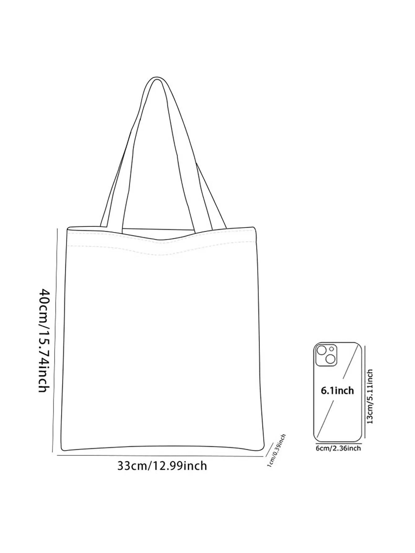 Rose pattern printed casual handbag, reusable fashionable backpack, multifunctional handbag, canvas shopping bag