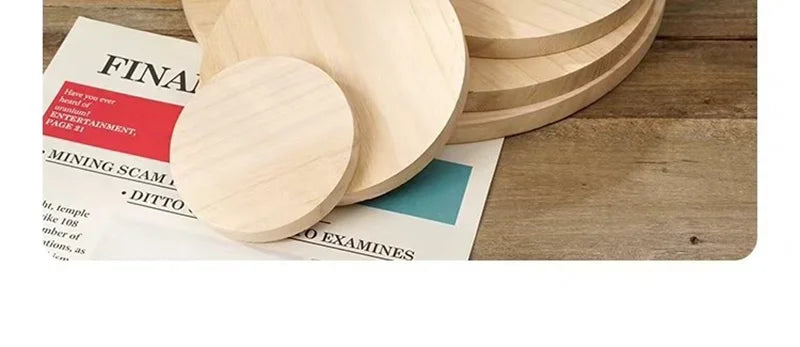 1/3Pcs Dia 50-500mm Unfinished Solid Wood Round Wooden Board DIY Material Handmade Round Wooden Carving Board Thick 0.5cm-2.5cm