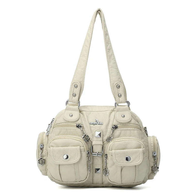 Angelkiss Women Handbags Satchel Top-handle Handbag PU Shoulder Bag Dumpling Pack Give Gifts Shoulder Bags Phone Money Pack