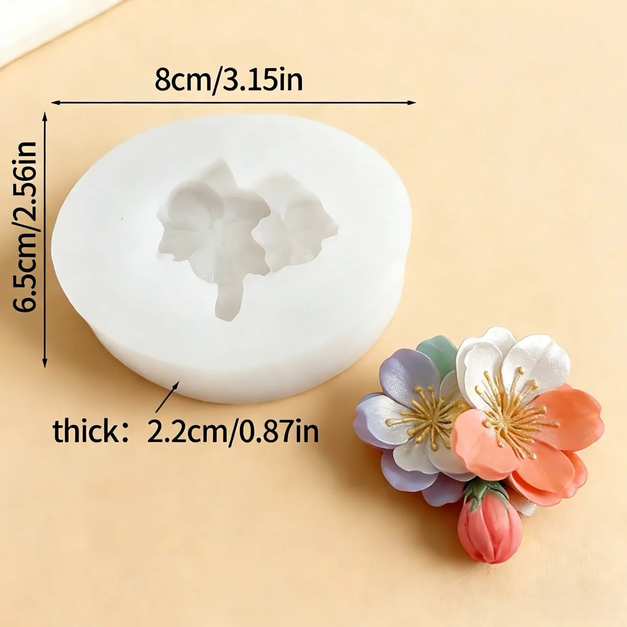 1pc Flower Silicone Mould Bouquet Polymer Clay Flower Casting Mold For DIY Earring Pendants Making Polymer Clay Craft Moulds DIY