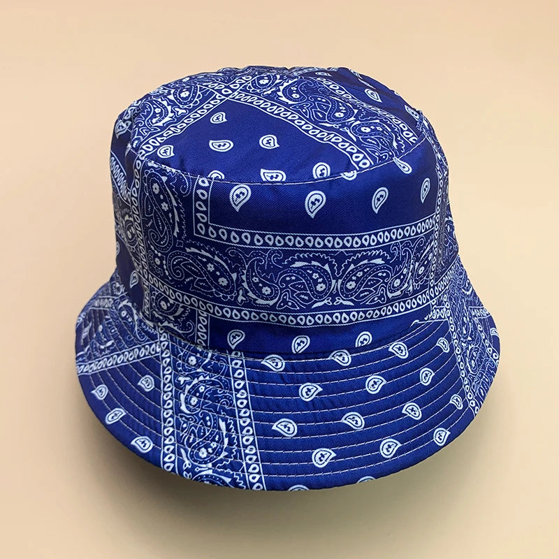 Bandanna Print Bucket Hat, Country-style Sun Hat