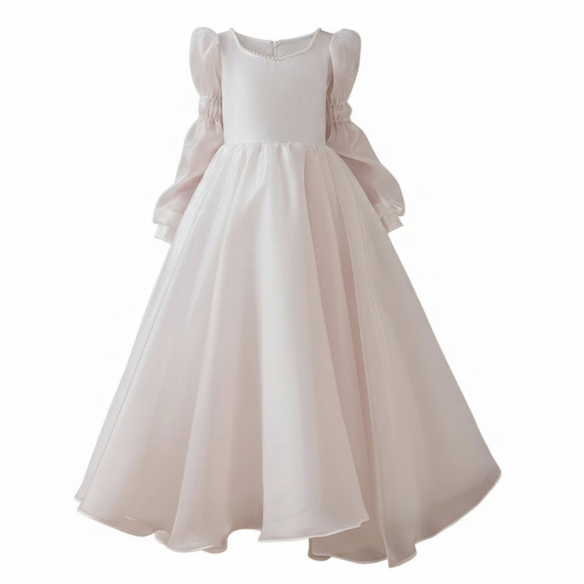 First Communion, Flower Girl Dress for young child on white background
