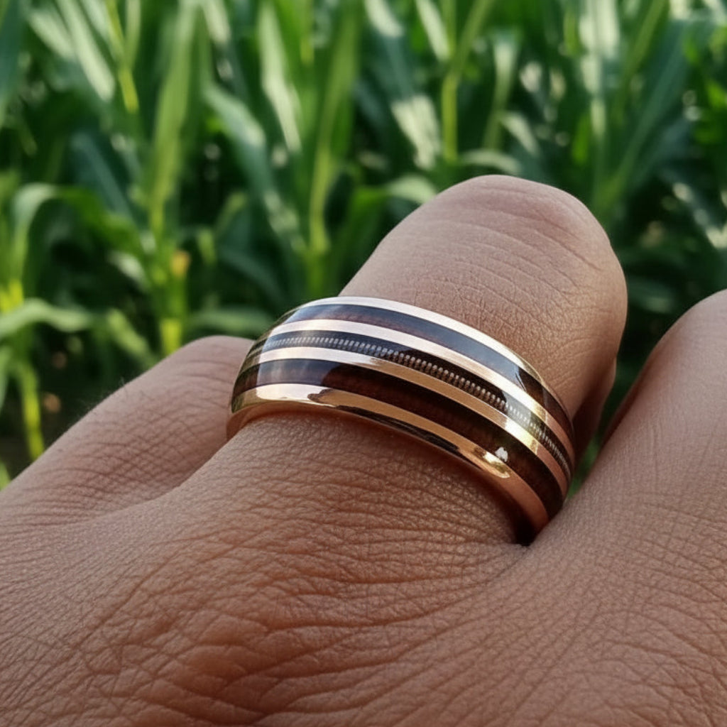 Close-up of stainless steel ring