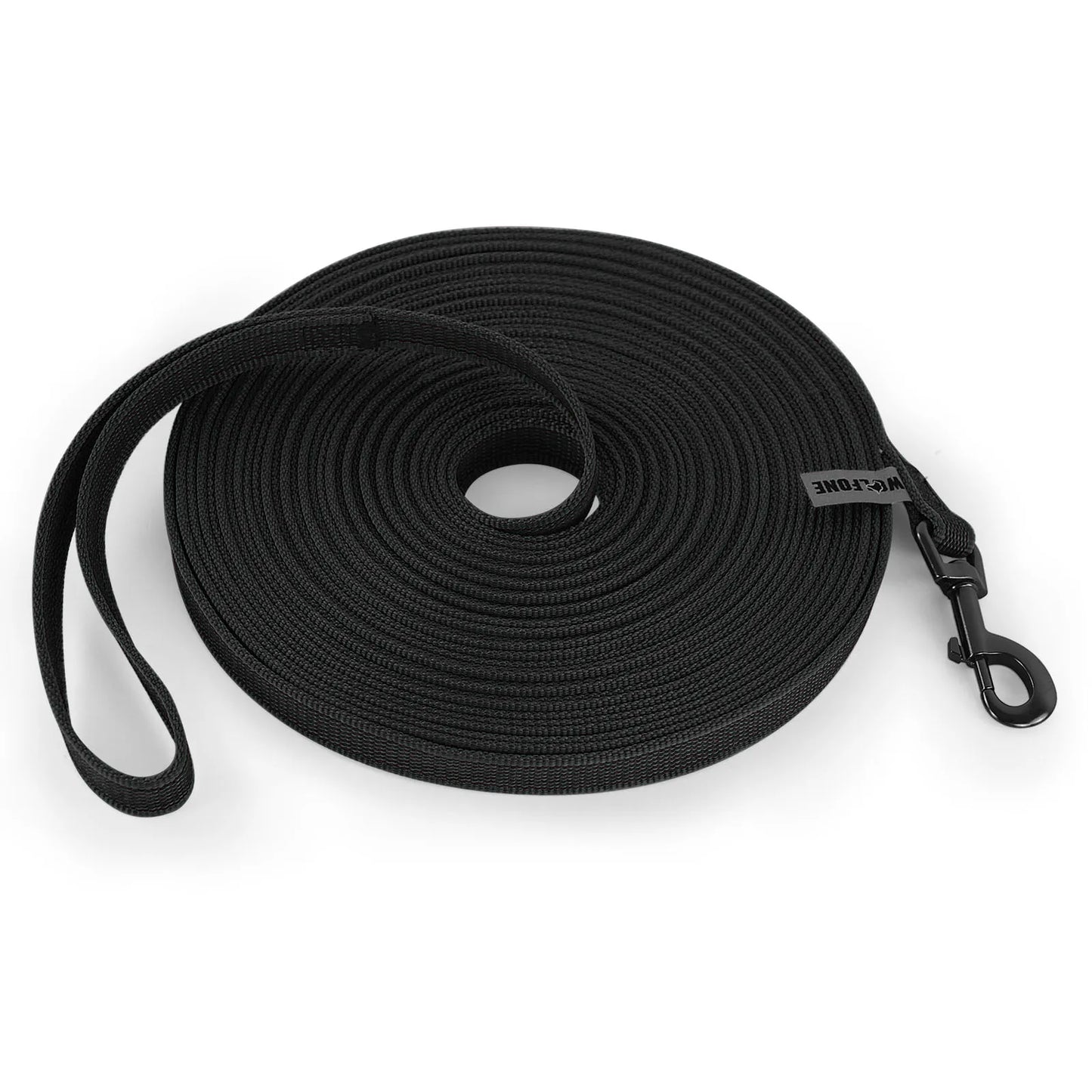 a black leash lain in a coil