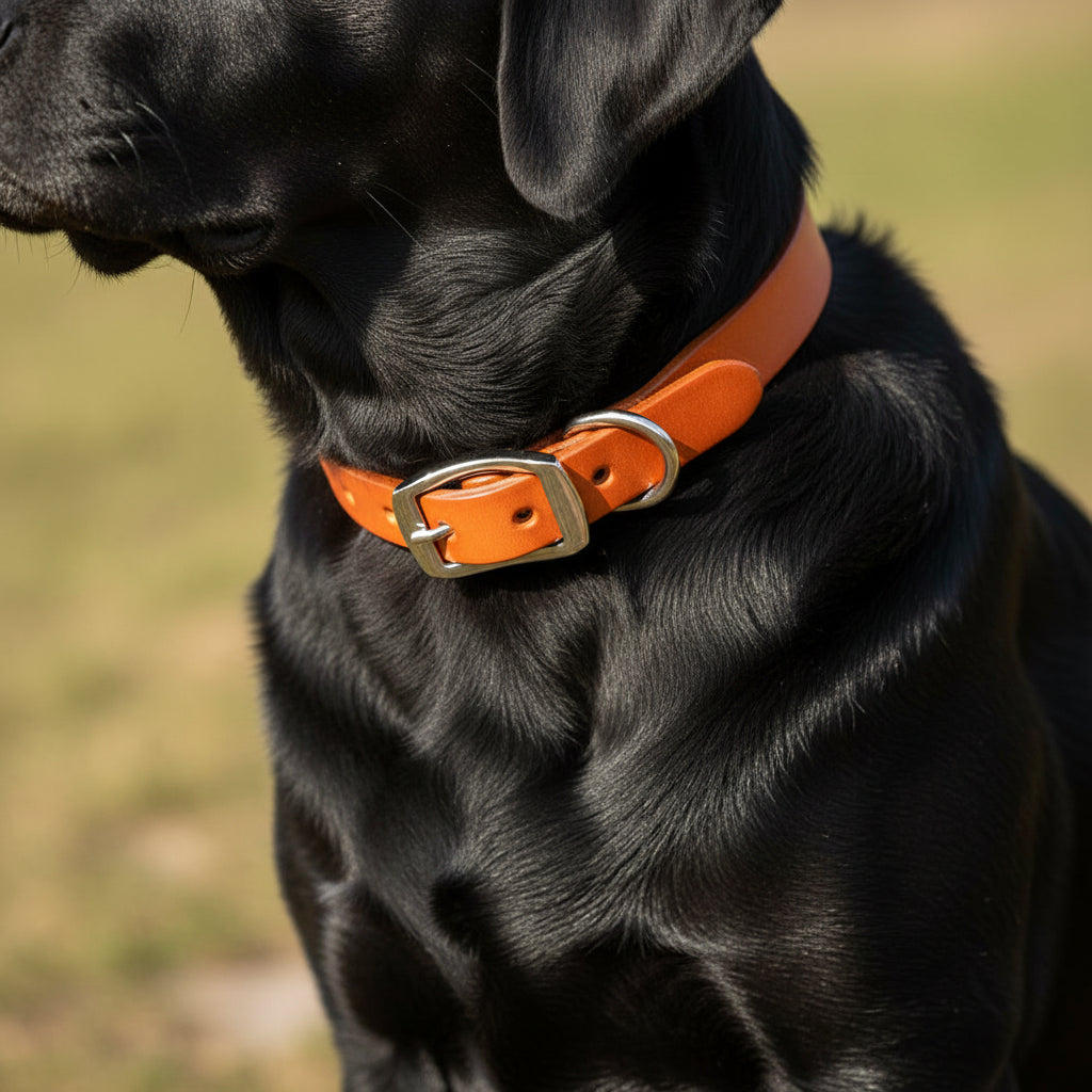 Genuine Leather Dog Collar – Classic Black or Brown, Durable Everyday Pet Collar