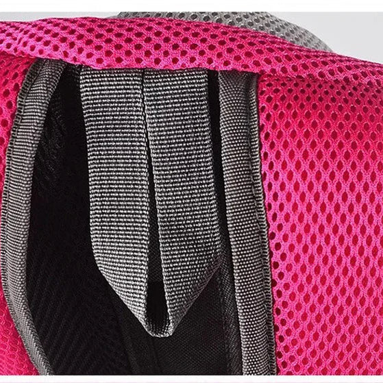 loop detail on pink pet carrier backpack