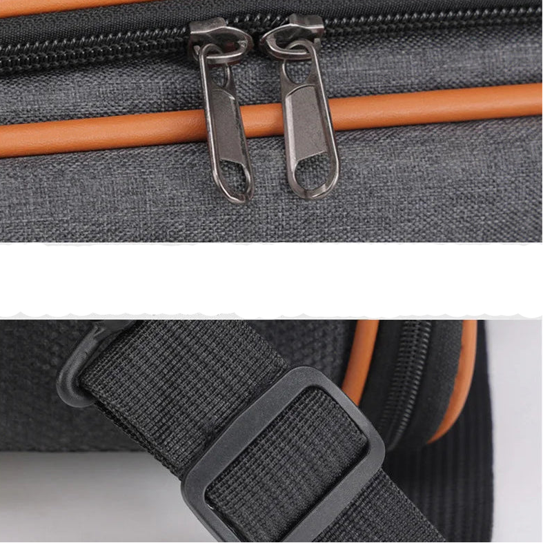 pet carry-duffel bag zipper and buckle details